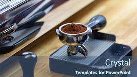  Presentation with coffee - Cool new presentation theme with portafilter-with-freshly-ground-morning backdrop and a ocean colored foreground