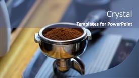  Presentation with coffee - Slide set enhanced with portafilter-with-freshly-ground-morning background and a ocean colored foreground