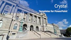  Presentation with united states - Beautiful presentation theme featuring government portal - library of congress building backdrop and a  colored foreground