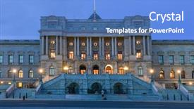  Presentation with library - Amazing slides having government portal - washington dc at night backdrop and a teal colored foreground