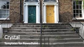  Presentation with first - Cool new presentation theme with portal 2 - first floor and entrance backdrop and a gray colored foreground