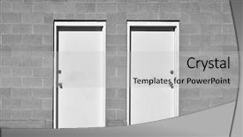  Presentation with doors to heaven - Theme with portal 2 - view of two doors representing background and a light gray colored foreground