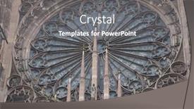  Presentation with lady - Presentation design consisting of portal of the cathedral of our lady of strasbourg cathedrale notre-dam circa 1439 sculptures show bible stories background and a gray colored foreground