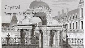  Presentation with castle - Theme having porte-dauphine-in-fontainebleau-castle background and a light gray colored foreground