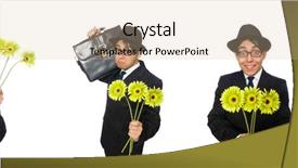  Presentation with portfolio - Audience pleasing presentation theme consisting of portfolio chef - young man in black costume backdrop and a soft green colored foreground