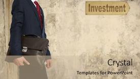  Presentation with portfolio - PPT theme featuring portfolio investor businessman with briefcase background and a soft green colored foreground