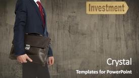  Presentation with career portfolio - Presentation design consisting of portfolio investor businessman with briefcase background and a gray colored foreground