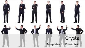  Presentation with nutrition word collage - Audience pleasing slides consisting of portfolio management - collage of businessman isolated backdrop and a light gray colored foreground