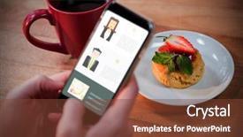  Presentation with navigation - Colorful slide set enhanced with portfolio of people and navigation backdrop and a tawny brown colored foreground