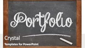  Presentation with portfolio - Audience pleasing presentation design consisting of portfolio word with white chalk backdrop and a tawny brown colored foreground