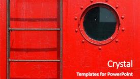  Presentation with ship - Slides with porthole and ladder on a red ship background and a crimson colored foreground