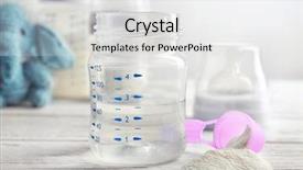  Presentation with baby bottle formula - PPT layouts enhanced with portion control - bottle of water and powder background and a white colored foreground