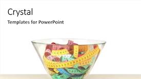  Presentation with bowl - PPT theme with portion control - bowl with measuring tape background and a  colored foreground
