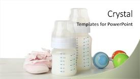  Presentation with milk baby - Cool new slides with portion control - composition with feeding bottles backdrop and a  colored foreground