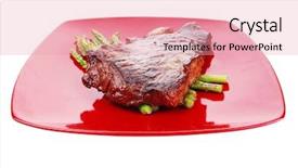  Presentation with table meal plan for osteotphorosis - Beautiful slide deck featuring portion control - meat table rare medium roast backdrop and a  colored foreground
