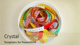  Presentation with control - Amazing presentation theme having portion control - plate with measuring tape backdrop and a  colored foreground