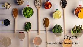  Presentation with spoon - Amazing presentation theme having portion cups and spoons backdrop and a coral colored foreground