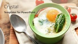  Presentation with wooden - Amazing slide set having portion-of-baked-eggs-florentine backdrop and a lemonade colored foreground