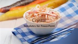  Presentation with rainbow - Cool new PPT theme with portion-of-cole-slaw-salad backdrop and a coral colored foreground