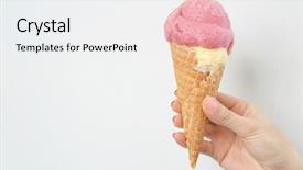  Presentation with ice cream - PPT theme enhanced with portion of delicious ice cream background and a white colored foreground