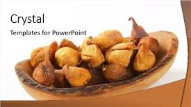  Presentation with banquet server hand tray - PPT layouts enhanced with portion-of-dried-figs-served background and a white colored foreground