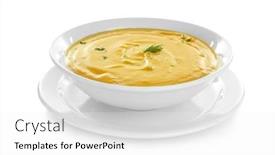  Presentation with lentils - Beautiful presentation design featuring portion of fresh homemade lentils cream soup in plate on white background backdrop and a white colored foreground