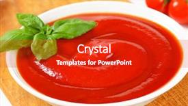  Presentation with ketchup - Theme consisting of bioceramic - portion of ketchup sauce background and a crimson colored foreground