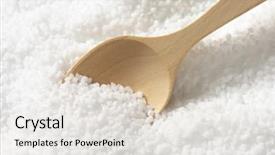  Presentation with table salt - Theme with portion of pure sea salt background and a lemonade colored foreground