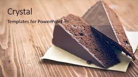  Presentation with cake brownies - Cool new presentation with portion of sacher cake backdrop and a coral colored foreground