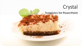  Presentation with tiramisu - Presentation theme consisting of portions - delicious tiramisu cake portion background and a white colored foreground
