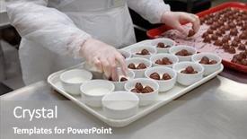  Presentation with airline - Amazing PPT layouts having portions - female chef is portioning airline backdrop and a gray colored foreground