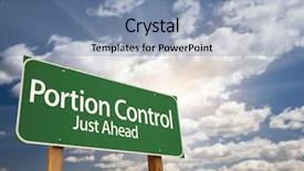  Presentation with control - Beautiful presentation theme featuring portions - portion control just ahead green backdrop and a seafoam green colored foreground