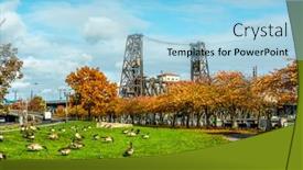  Presentation with steel bridge - Cool new slides with portland city at autumn steel bridge oregon usa backdrop and a light blue colored foreground