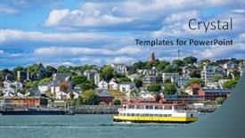  Presentation with maine - Theme featuring portland-maine-usa-coastal-townscape background and a  colored foreground