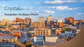  Presentation with maine - PPT theme with portland-maine-usa-downtown-city background and a light blue colored foreground