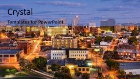  Presentation with cityscape - Amazing slide deck having portland maine usa downtown cityscape backdrop and a teal colored foreground