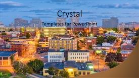 Presentation with cityscape - PPT layouts featuring portland maine usa downtown cityscape background and a light blue colored foreground