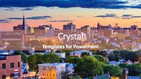  Presentation with maine - Cool new slides with portland maine usa downtown skyline backdrop and a coral colored foreground
