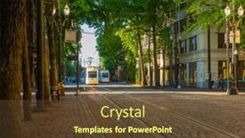  Presentation with electric train - Theme featuring portland-oregon-usa-june-17 background and a tawny brown colored foreground