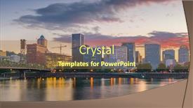  Presentation with dusk - Presentation theme enhanced with portland-oregon-usa-skyline background and a tawny brown colored foreground