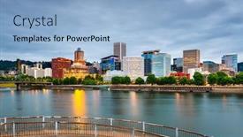  Presentation with dusk - Cool new presentation with portland-oregon-usa-skyline backdrop and a light blue colored foreground