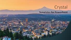  Presentation with dusk - PPT layouts enhanced with portland-oregon-usa-skyline background and a coral colored foreground
