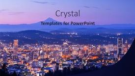  Presentation with dawn - PPT theme with portland-oregon-usa-skyline background and a light blue colored foreground