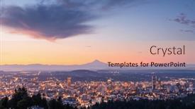  Presentation with dawn - PPT layouts enhanced with portland-oregon-usa-skyline background and a lemonade colored foreground