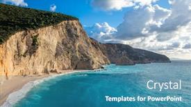  Presentation with beach - Presentation consisting of porto-katsiki-beach-in-lefkas background and a teal colored foreground