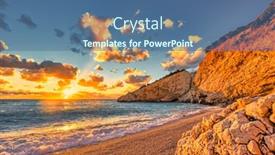  Presentation with island - Colorful PPT theme enhanced with porto-katsiki-beach-in-lefkas backdrop and a ocean colored foreground