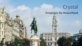  Presentation with destination - Beautiful PPT layouts featuring porto-october-8-2012-avenida backdrop and a light blue colored foreground