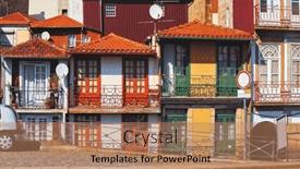  Presentation with windows doors - Presentation enhanced with porto-portugal-cosy-street background and a coral colored foreground