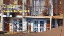  Presentation with windows doors - PPT theme having porto-portugal-cosy-street background and a tawny brown colored foreground