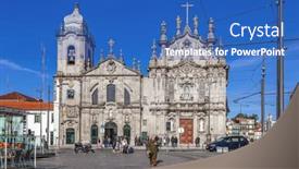  Presentation with baroque - Presentation having porto-portugal-december-29-2015 background and a teal colored foreground